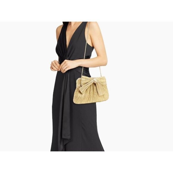 LOEFFLER RANDALL Rayne pleated bow clutch - Gold - Picture 12 of 13